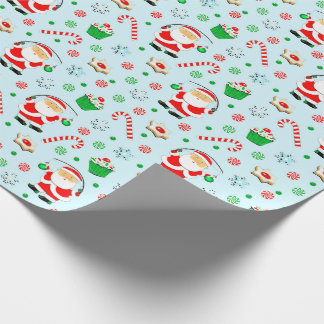 魚釣りクリスマスホリデーギフト ラッピングペーパー