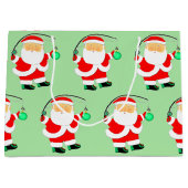 魚釣りクリスマス ラージペーパーバッグ (正面)