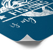 魚釣りクールグランパデザイン ポスター (角)