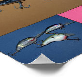 魚釣りコラージュのポスター ポスター (角)