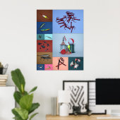 魚釣りコラージュのポスター ポスター (ホームオフィス)