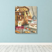 魚釣りサッケル キャンバスプリント (インサイチュ (ウッドフロア))