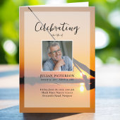 魚釣りサンセット写真お祝いの葬式 プログラム