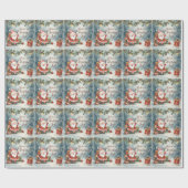 魚釣りサンタとの魚釣り愛好家のためのクリスマス ラッピングペーパー (フラット)