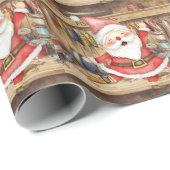 魚釣りサンタとの魚釣り愛好家のためのクリスマス ラッピングペーパー (ロールコーナー)