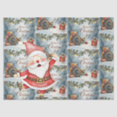 魚釣りサンタとの魚釣り愛好家のためのクリスマス 薄葉紙 (正面)