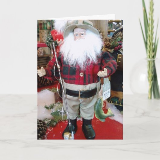 「魚釣りサンタ」がクリスマスに漁師に シーズンカード (正面)