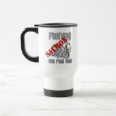 魚釣りサーモンザリールディール魚釣りシャツ トラベルマグ (左)