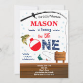 魚釣りザビッグワンバースデー招待状 招待状 (正面)