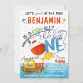 魚釣りザビッグワン誕生日招待状 招待状 (正面)