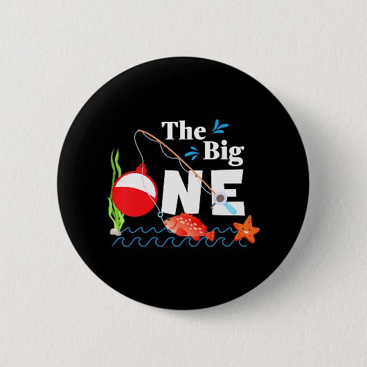 魚釣りザビッグ1年1回目の誕生日 缶バッジ (正面)