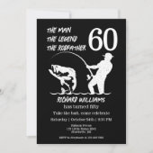 魚釣りザレジェンドロドファーズ60誕生日 招待状 (正面)