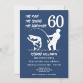 魚釣りザレジェンドロドファーズ60誕生日 招待状 (正面)