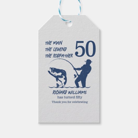 魚釣りザロードファービッグフィッシュ50誕生日 ギフトタグ (正面)