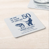 魚釣りザロードファービッグフィッシュ50誕生日 スクエアペーパーコースター (アングル)