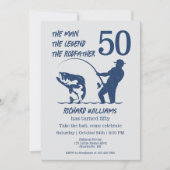 魚釣りザロードファービッグフィッシュ50誕生日 招待状 (正面)