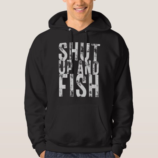 魚釣りシャットアップと魚魚釣り漁師 パーカ (正面)
