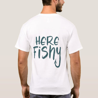 魚釣りシャツここおもしろいフィッシュTシャツ Tシャツ
