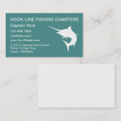 魚釣りシャーターズボートキャプテンマーリンデザイン 名刺 (正面/裏面)
