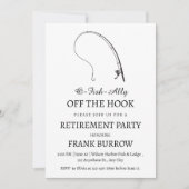 魚釣りシンプルテーマ退職パーティー 招待状 (正面)