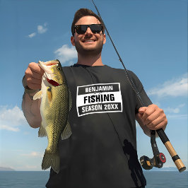 魚釣りシーズン20XXブラック Tシャツ