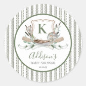 魚釣りシール名門私立校風の、魚の誕生日シール ラウンドシール (正面)