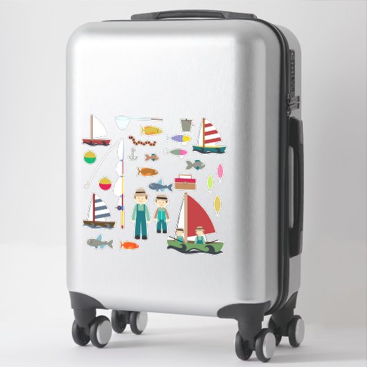 魚釣りシール シール (スーツケース)