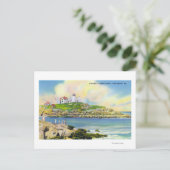 魚釣りシーンアットヌブルポイントオンヨークビーチ ポストカード (スタンド正面)