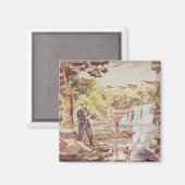 魚釣りシーン マグネット (正面/裏面)