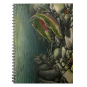 魚釣りジャーナルカスタムベアワイルドライフアートノート ノートブック (正面)