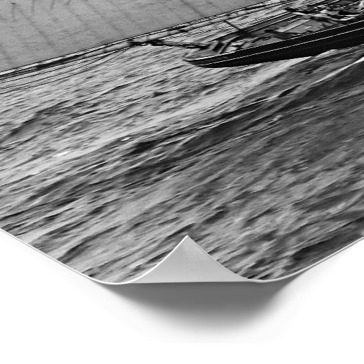 魚釣りスクーナー ポスター (角)