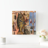 魚釣りスチルライフバイジョンアサートン スクエア壁時計 (ホーム)