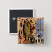 魚釣りスチルライフバイジョンアサートン 缶バッジ (正面&裏面)