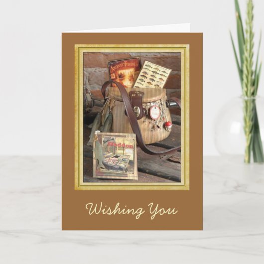 魚釣りスチルライフ父の日札 カード (正面)