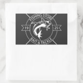 魚釣りストアの標識シール 長方形シール (バッグ)