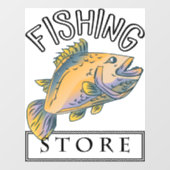 魚釣りストアの看板とバッジ ウィンドウサイン (シート)