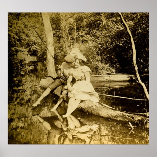 魚釣りスマック – ヴィンテージ立体視 ポスター (正面)