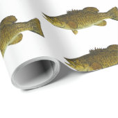 魚釣りスモールマウスバスパターンメンズパーティー ラッピングペーパー (ロールコーナー)