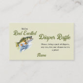 魚釣りセージ緑リール励起ベビーシャワーおむつ エンクロージャーカード (正面)