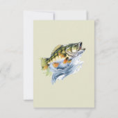 魚釣りセージ緑リール励起ベビーシャワー サンキューカード (裏面)