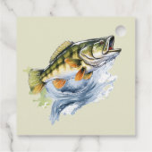 魚釣りセージ緑リール励起ベビーシャワー フェイバータグ (裏面)