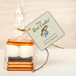 魚釣りセージ緑リール励起ベビーシャワー フェイバータグ