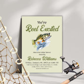 魚釣りセージ緑リール励起ベビーシャワー 招待状