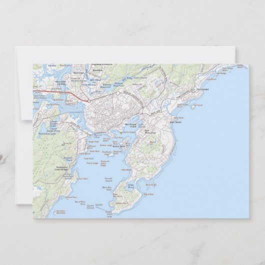 魚釣りタウンオブグロスターMAポストカード 招待状 (正面)