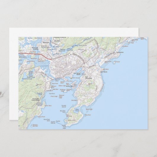 魚釣りタウンオブグロスターMAポストカード 招待状 (正面/裏面)