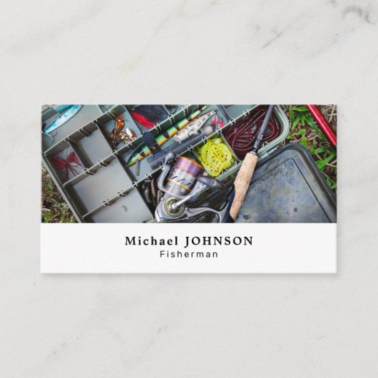 魚釣りタックルボックス漁師魚釣り店 名刺 (正面)