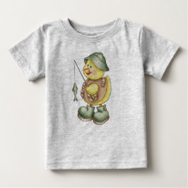 魚釣りダック ベビーTシャツ