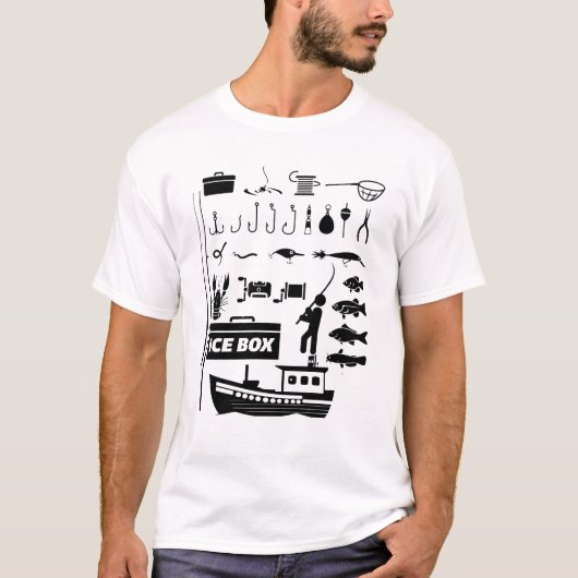 魚釣りチェックリストTシャツ Tシャツ (正面)