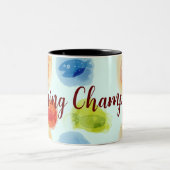 魚釣りチャンピオンパパ父の日マグカップ ツートーンマグカップ (中央)