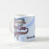 魚釣りチャンピオン孫カスタムmag コーヒーマグカップ (正面左)